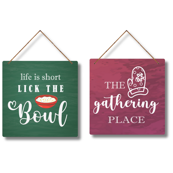 "Life Is Short, Lick the Bowl" Wall Hanging