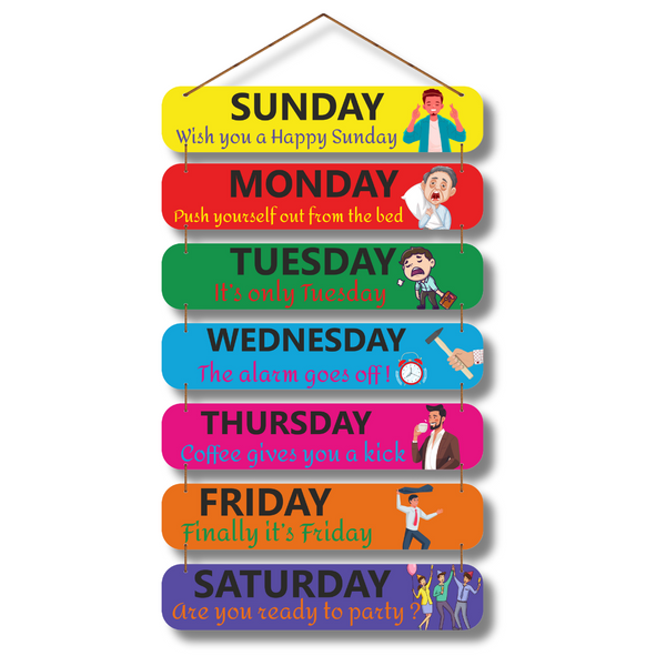 "Sunday to Saturday" wall hanging