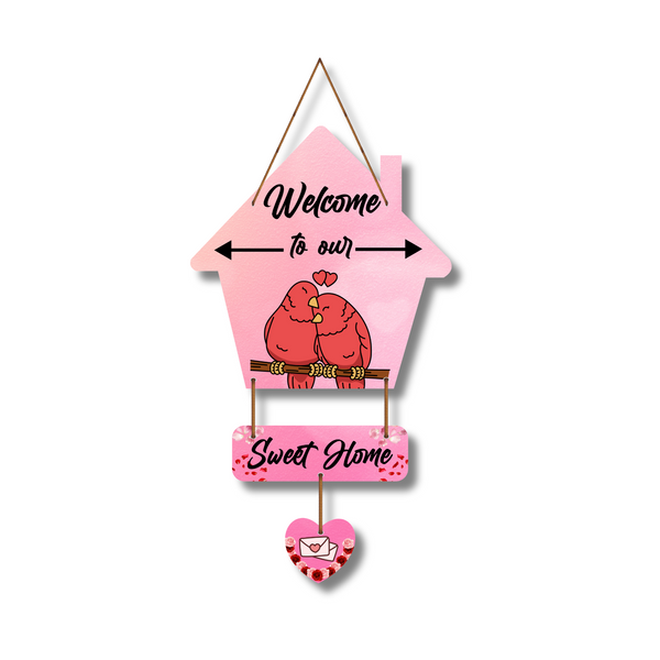 "Welcome To Sweet Home "  Wooden Wall Hanging