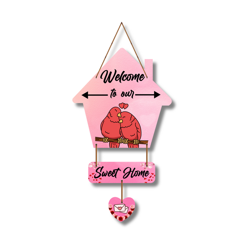 "Welcome To Sweet Home "  Wooden Wall Hanging