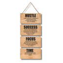 Work Ethic Wall Hanging – Hustle, Success, Focus & Time Motivation Board - ICraft asia
