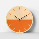 Halfsie Birch Clock - Sunny Orange