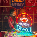 Happy Diwali Diya Design UV Neon Sign