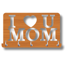 I Love You Mom & Dad Wooden Wall Key Holder - ICraft asia