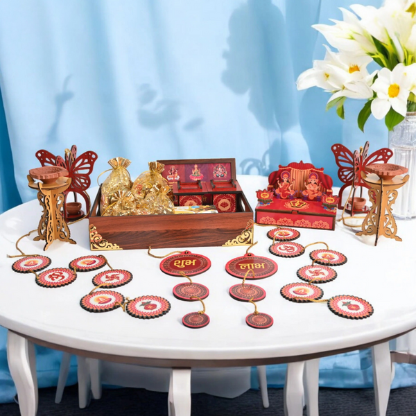 Diwali Decorations All-in-One Kit – 14 Pooja Decor Items