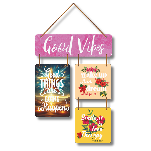 "Wooden Good Vibes Only"  Wall Hanging