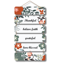 Thankful, Believe, Faith, Grateful, Love, and Blessed Wooden Wall Hanging