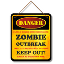 Zombie Outbreak Danger Wooden Wall Hanging