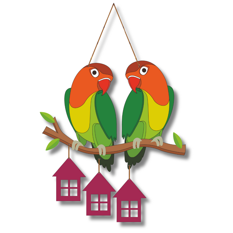 "Parrots love bird." Wall Hanging