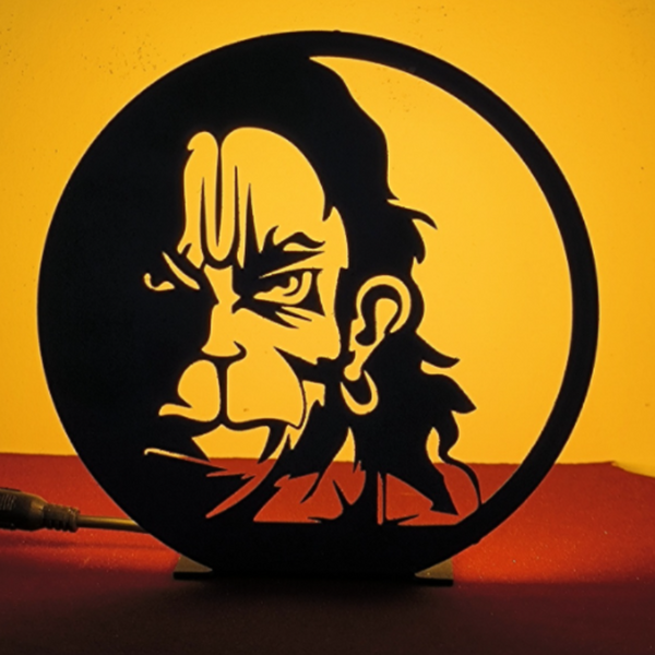 Lord Hanuman Metal Table Lamp