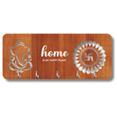 Wooden Key Holder with Ganesha & Swastik - ICraft asia