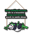 Keep Smiling Panda Wall Hanging