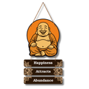 Happiness Attracts Abundance Wooden Wall Hanging