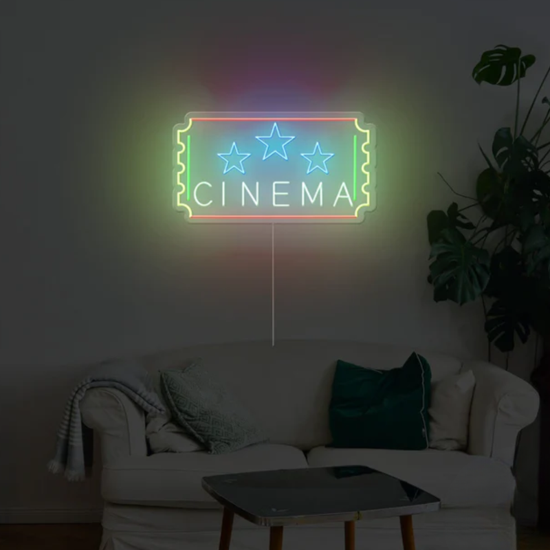 Cinema Ticket Neon Sign