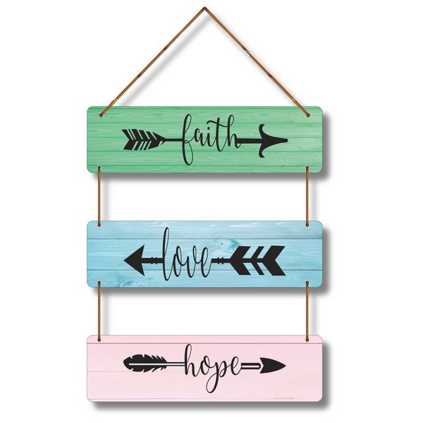 "Faith, Love & Hope" Wall Hanging