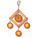 Om, Swastika, Har Har Mahadev Wooden Latakan Hanging