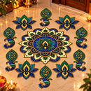 Royal Blue Floral Mandala Rangoli