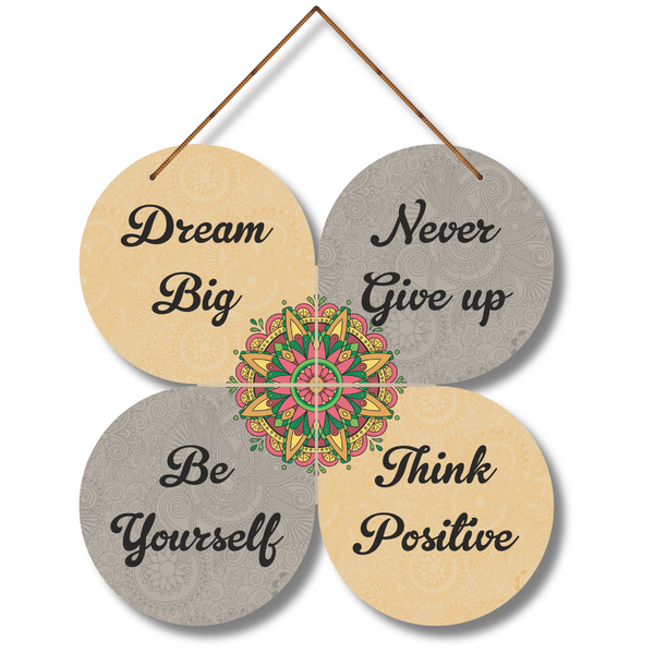 Floral Mandala Motivation Wall Hanging – Daily Inspiration for a Positive Mindset