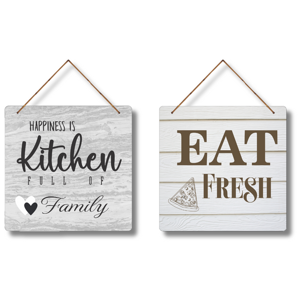 "Happiness is a Kitchen Full of Family, Eat Fresh" Wall Hanging