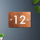 Futura (Rust White) - Contemporary House Number/Name Sign - ICraft asia