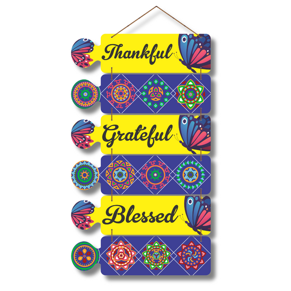 "Thankful" wooden designer wall hanging