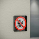 No Strollers - Layered 3D Prohibition Sign
