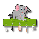 Elephant Family Wooden Wall Key Holder - ICraft asia