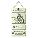 Divine Love Radha Krishna wooden wall hanging