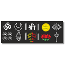 Shree Om Sacred Symbols Wooden Wall Name Plate