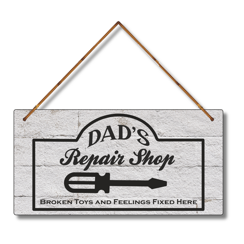 "Dad’s Repair Shop – Heart & Handy Fixes"-Wall Hanging