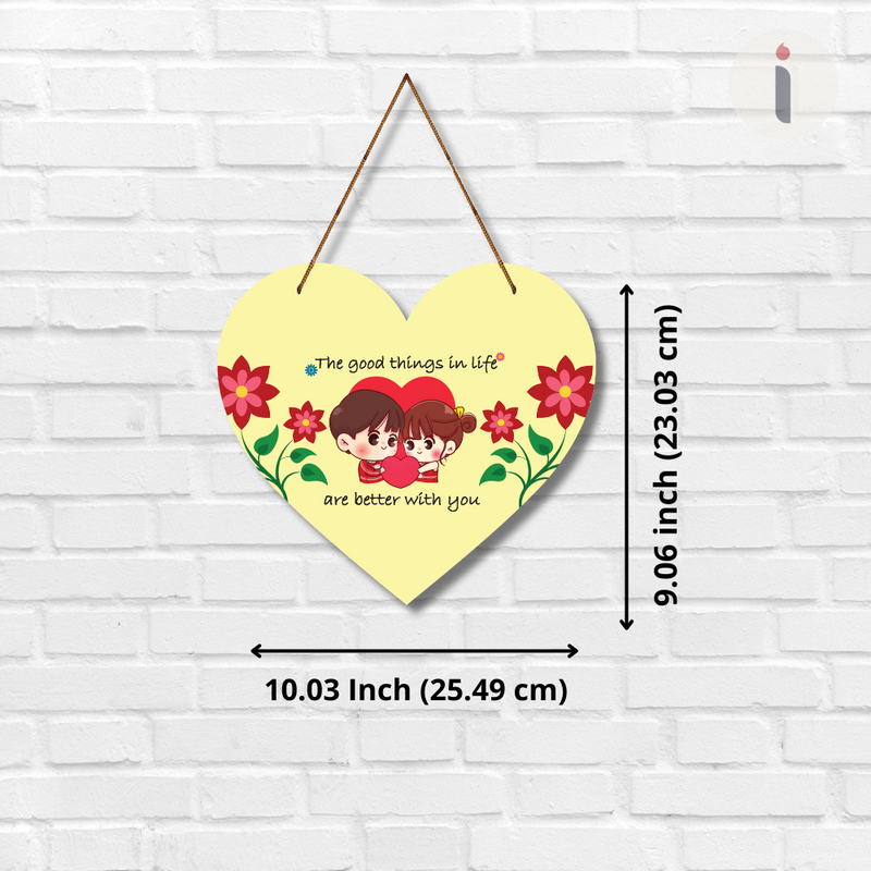 Heart Shape Love Wooden Wall Hanging