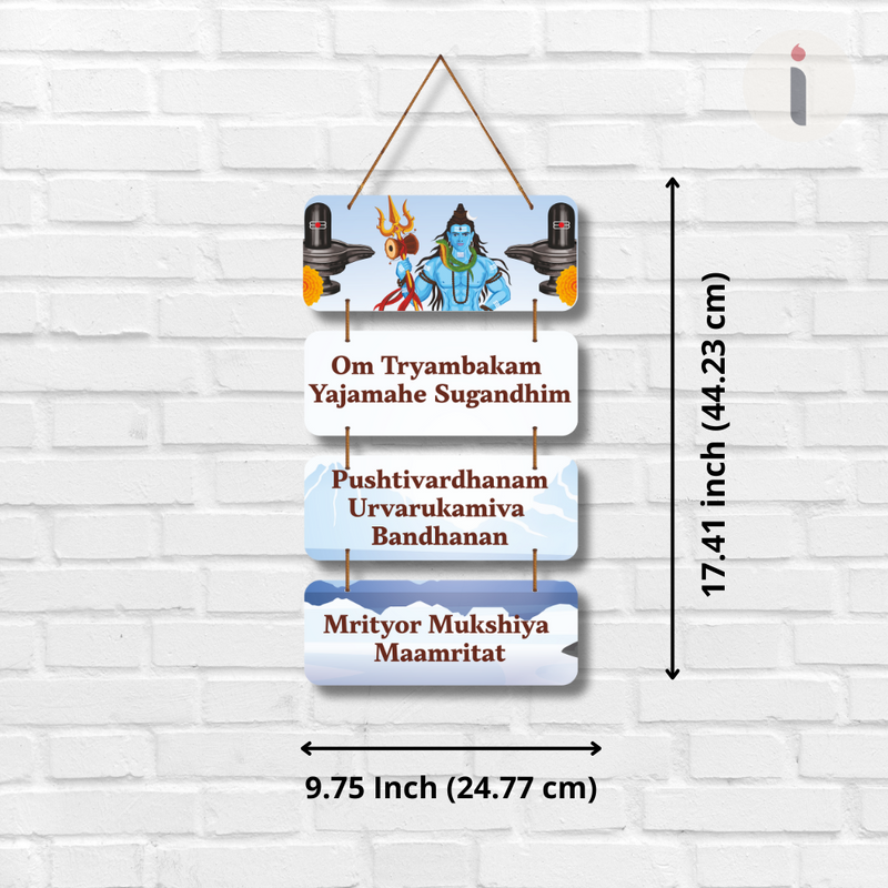 Maha Mrityunjaya Mantra Wooden Wall Hanging