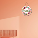 Hello wooden wall hanging