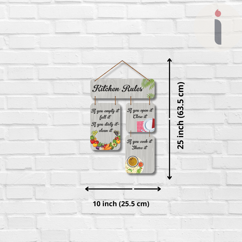 "Kitchen Rules – Served with Love" Wall Hanging