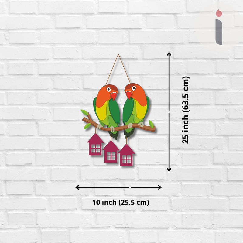 "Parrots love bird." Wall Hanging
