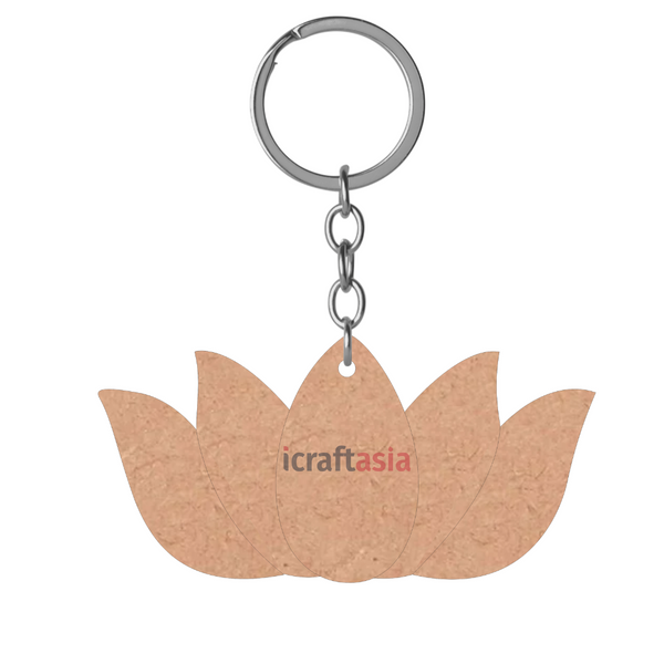 Lotus Bloom MDF Keychain Cutout