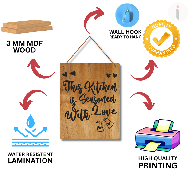 "This kitchen is seasoned with love"  Wall Hanging