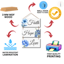 "Faith, Hope & Love" Wooden Wall Hanging - ICraft asia