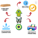 "Wooden Green Butterfly Evil Eye"  Wall Hanging - ICraft asia