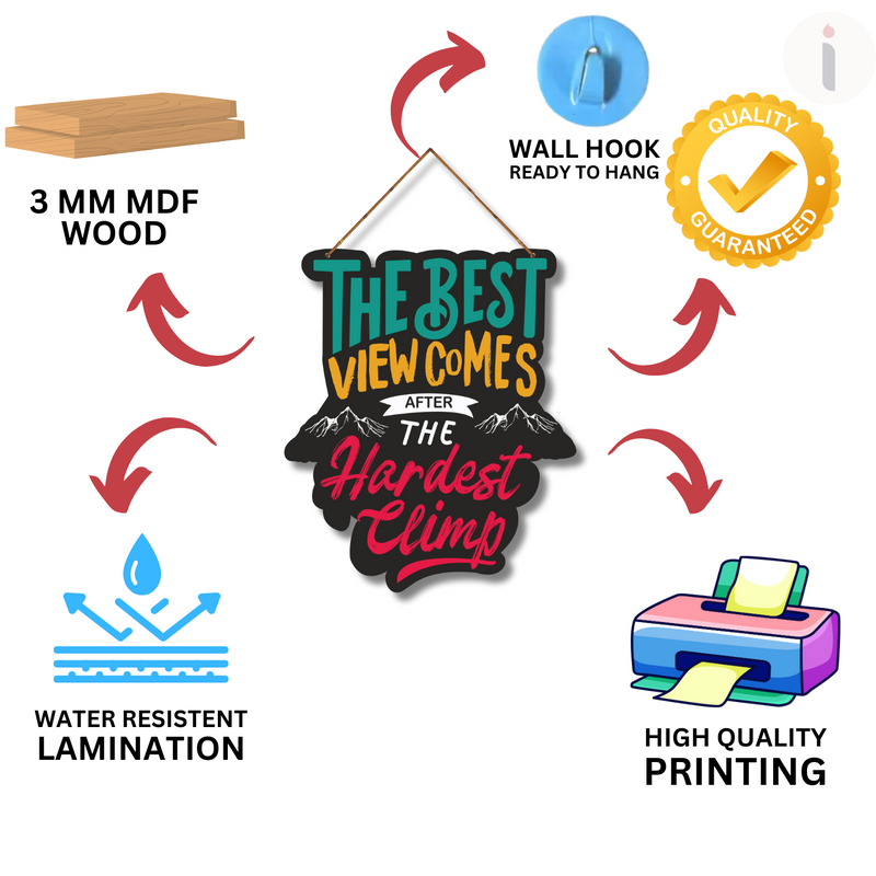 "the best view come after the heardest climp"  Wall Hanging