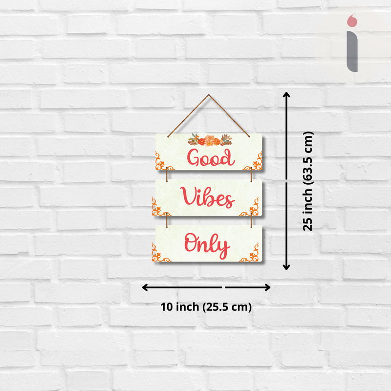 "Good Vibes Only 3 Layer"  Decorative Wall Hanging