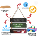 Hacker Mindset Motivational Wall Hanging