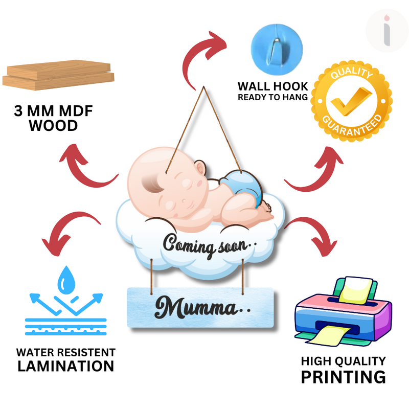 Coming Soon Baby Wooden Wall Hanging