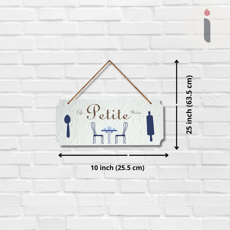 "Chalk My Theme Le Petite Rustic Wooden Wall Hanging for kitchen" Wall Hanging