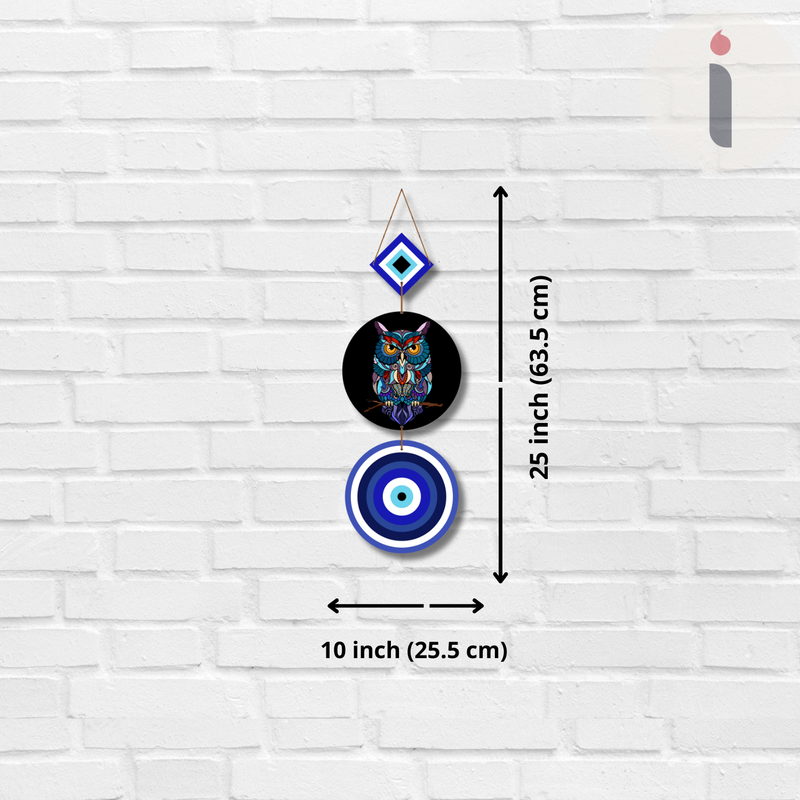 "Mystic Owl & Evil Eye" Wall Hanging