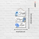 "Faith, Hope & Love" Wooden Wall Hanging - ICraft asia