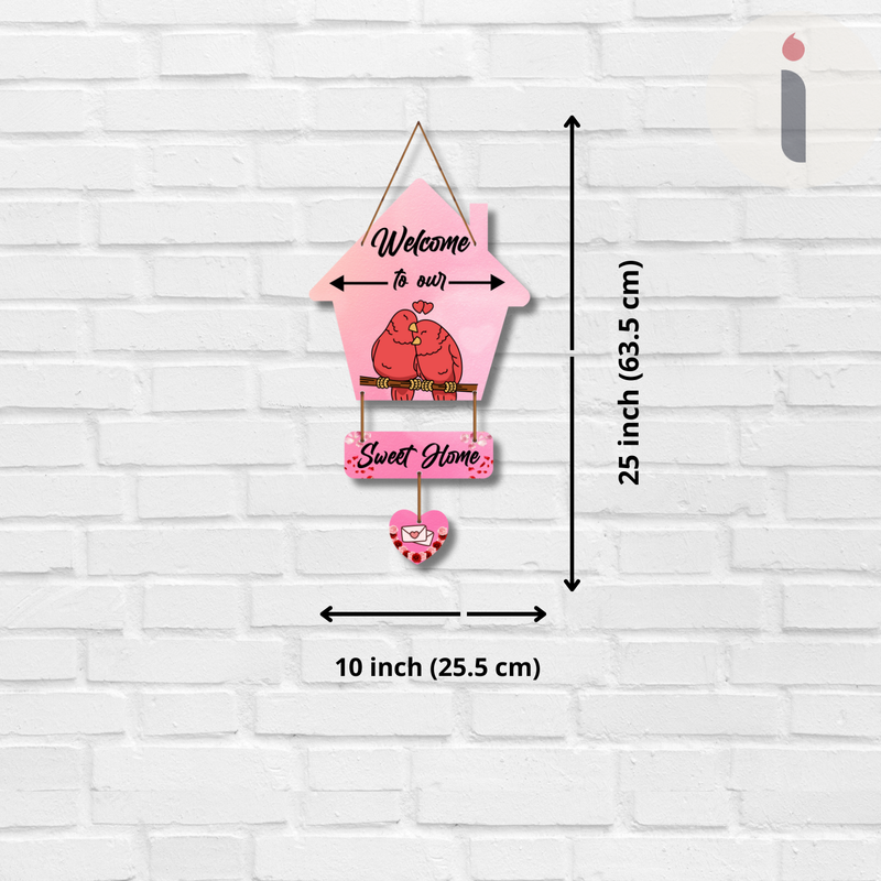 "Welcome To Sweet Home "  Wooden Wall Hanging