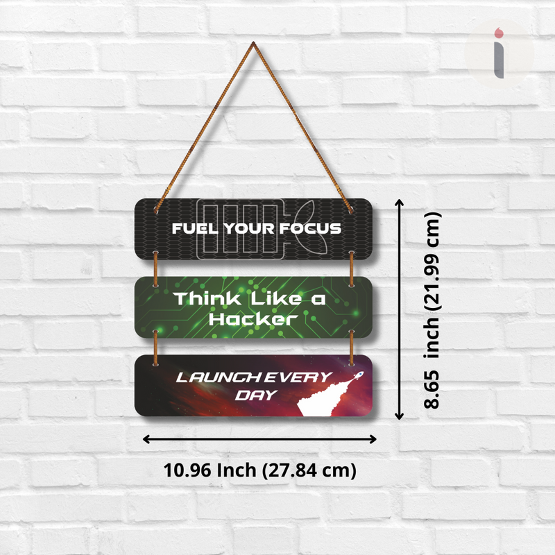 Hacker Mindset Motivational Wall Hanging