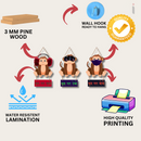 "Gandhi Ji Ke Tin Bandar" Wall Hanging - ICraft asia