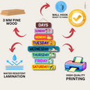 "Sunday to Saturday" wooden wall hanging - ICraft asia